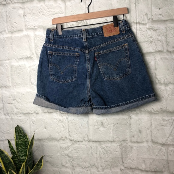 Levi's Pants - Levi’s high waisted mom jean shorts dark was 12